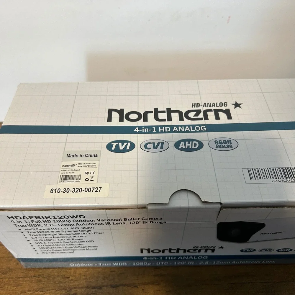 Northern Bullet Camera White 1080p Outdoor Varifocal 4 in 1 HD HDAFBIR120WD